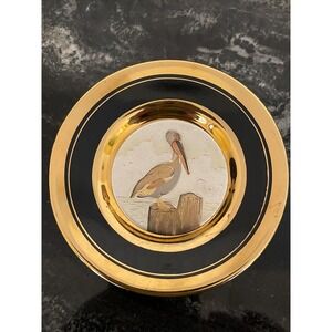 Chokin 24K Gold Decorative Plate - Pelican